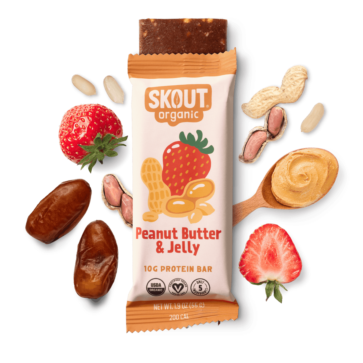 Skout Organic Peanut Butter & Jelly Protein Bar Organic Protein Bar Skout Organic 