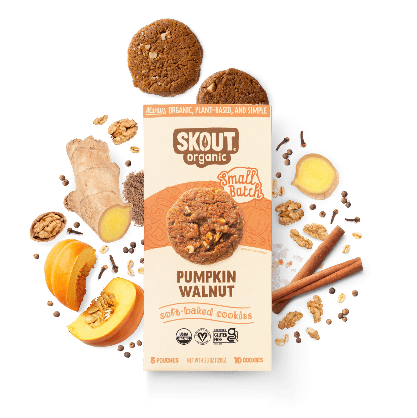 Skout Organic Soft Baked Cookies | Pumpkin Walnut