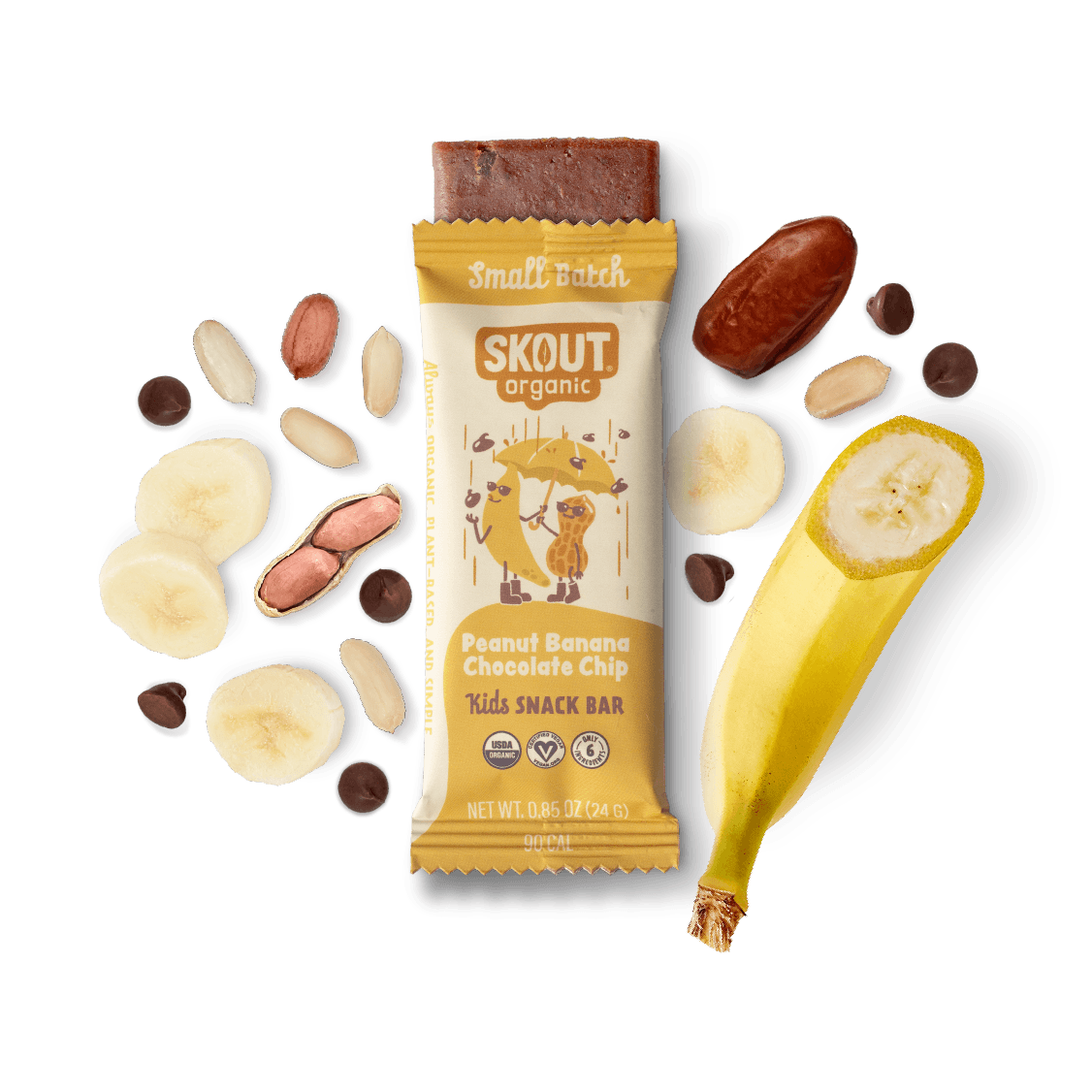Peanut Banana Chocolate Chip Kids Bar Build Your Own Box - Single Bar Skout Organic Bar 