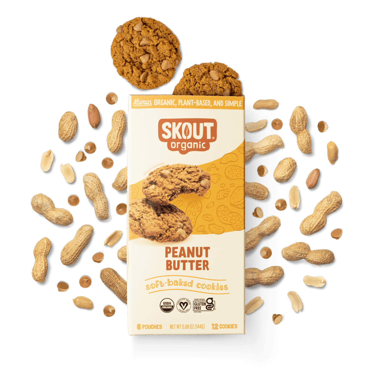 Skout Organic Peanut Butter Soft Baked Cookies Soft Baked Cookies Skout Organic 3 Pack 