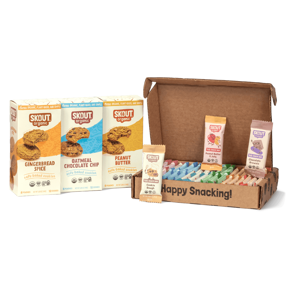 Skout Organic Soft Baked Cookie and Kids Bar Bundle Soft Baked Cookies Skout Organic 36 Kids Bars + 3 Boxes of Cookies 