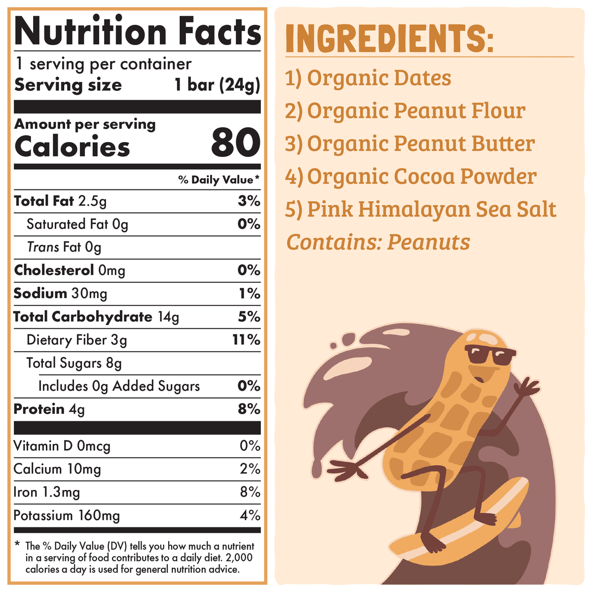 Skout Organic Chocolate Peanut Butter Kids Snack Bars - Nutrition Facts & Ingredients