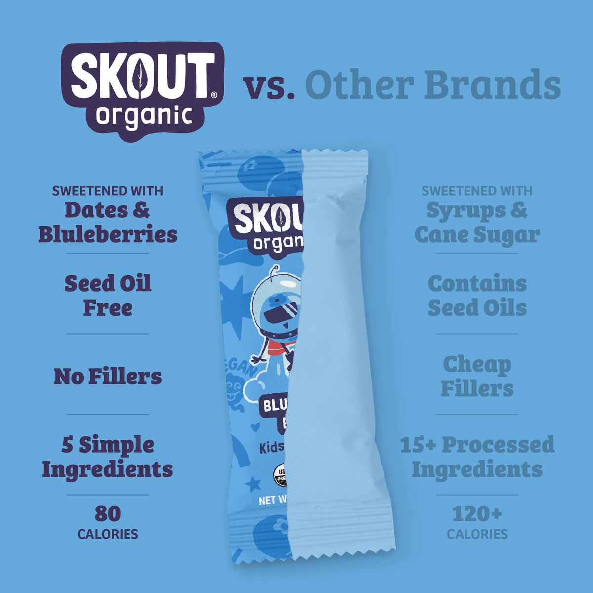 Skout Organic Blueberry Blast Kids Bar Organic Kids Bars Skout Organic 