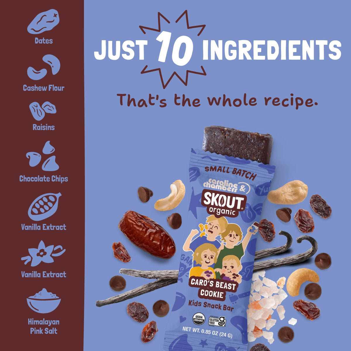 Skout Organic Caro's Beast Cookie Kids Bar Organic Kids Bars Skout Organic 