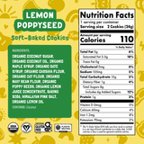 Nutrition facts and ingredient panel for Lemon Poppyseed Soft-Baked Cookies.