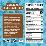 Nutrition facts and ingredient panel for Oatmeal Chocolate Chip Soft-Baked Cookies.