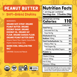 Nutrition facts and ingredient panel for Peanut Butter Soft-Baked Cookies.