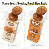 Original and refreshed Pumpkin Walnut Soft-Baked Cookies packages shown side by side with the message, “Same Great Snacks, Fresh New Look.”