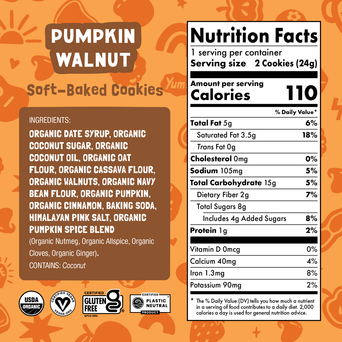 Skout Organic Pumpkin Walnut Soft Baked Cookies Soft Baked Cookies Skout Organic 