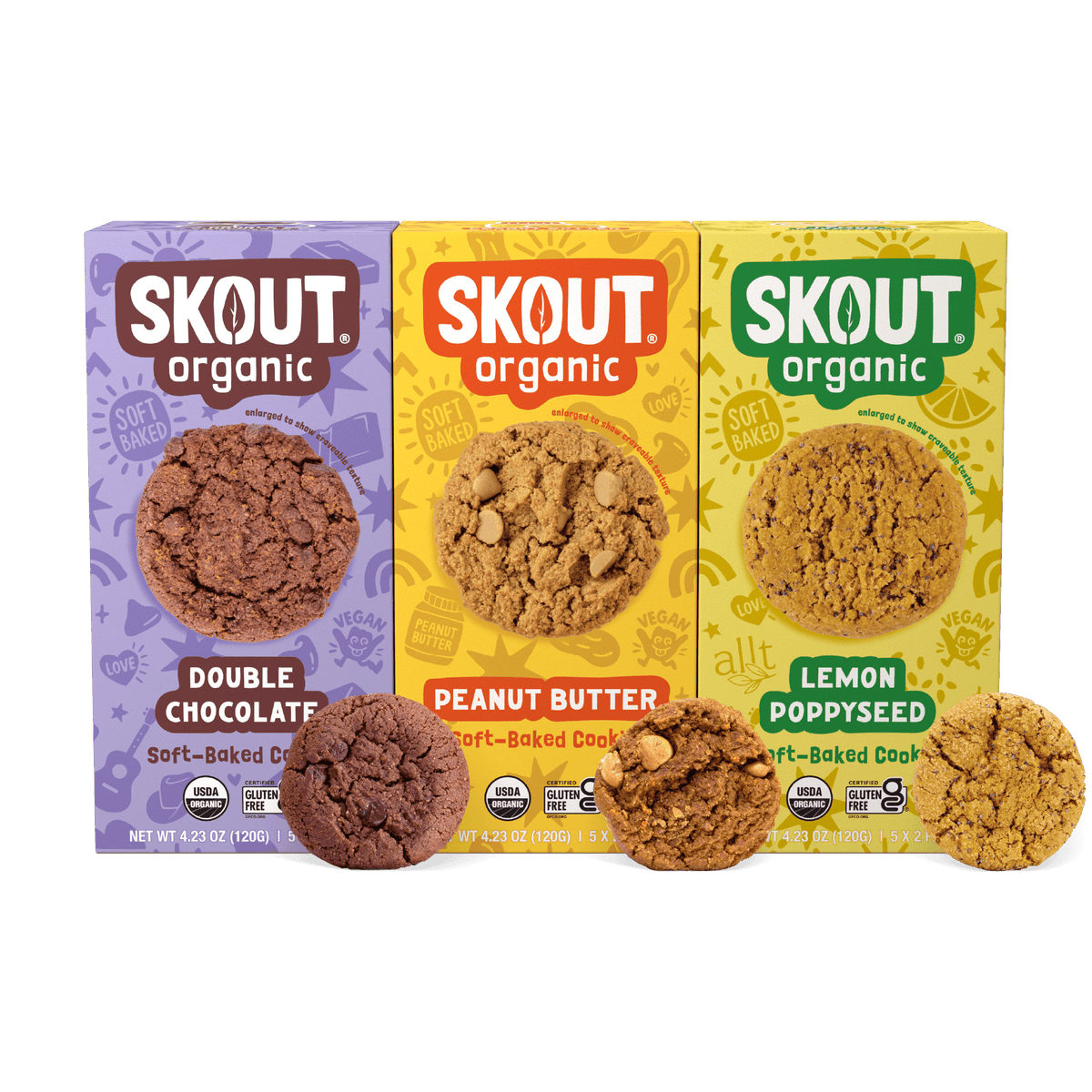 Skout Organic Shawna's Favorite Cookies Variety Pack Soft Baked Cookies Skout Organic 
