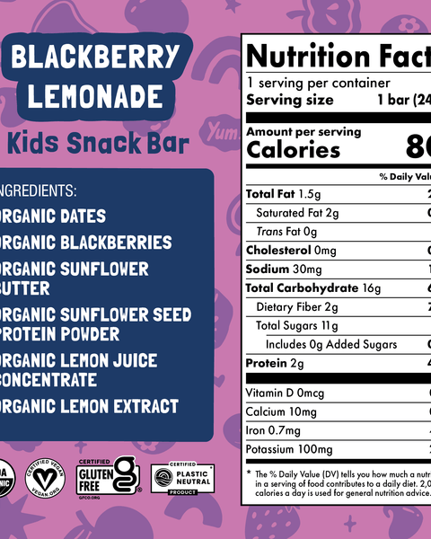 Skout Organic Blackberry Lemonade Kids Bar Organic Kids Bars Skout Organic 