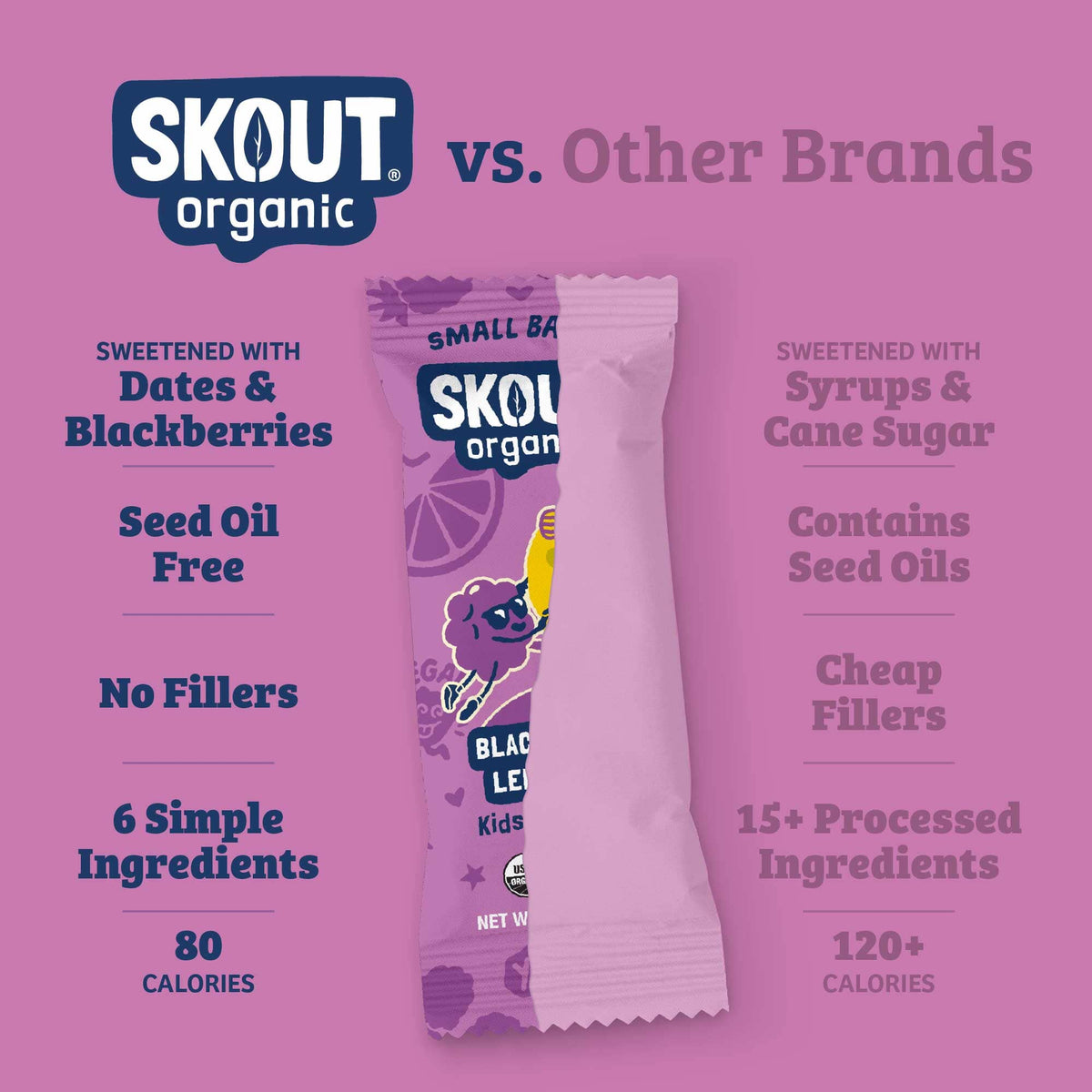 Skout Organic Blackberry Lemonade Kids Bar Organic Kids Bars Skout Organic 