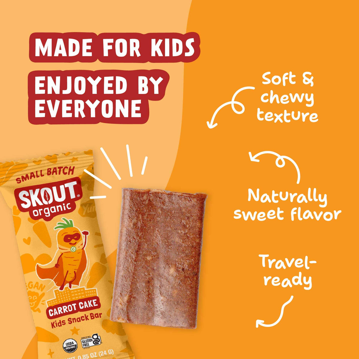 Skout Organic Carrot Cake Kids Bar Organic Kids Bars Skout Organic 