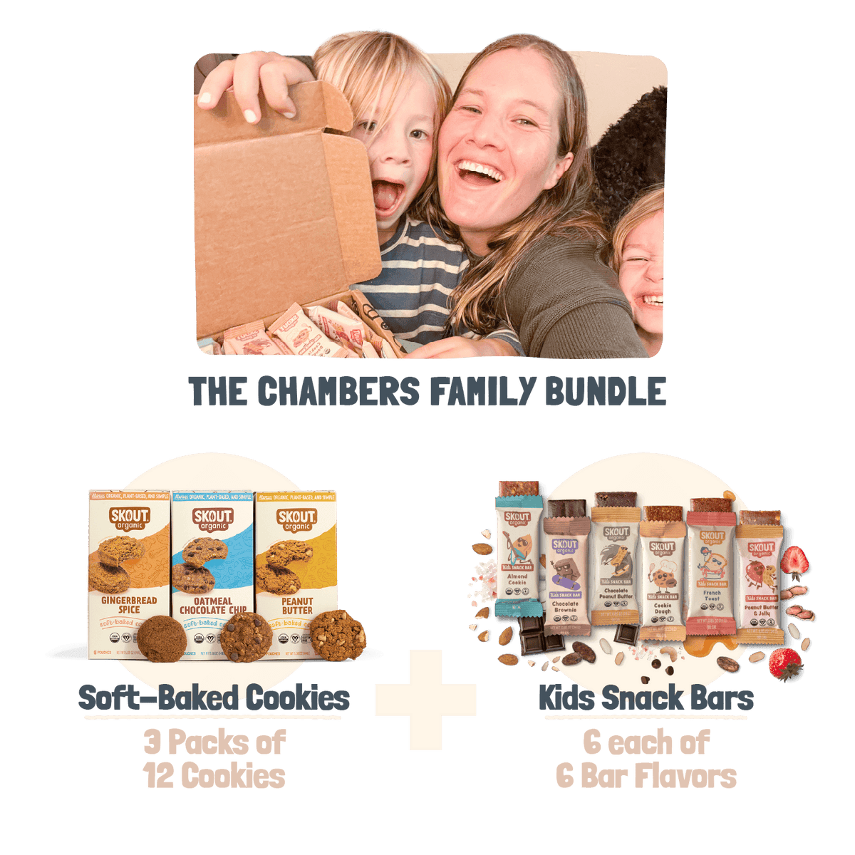 Skout Organic Chambers Family Favorites Bundle Organic Kids Bars Skout Organic 36 Pack of Kids Bars + 3 Boxes of Cookies 