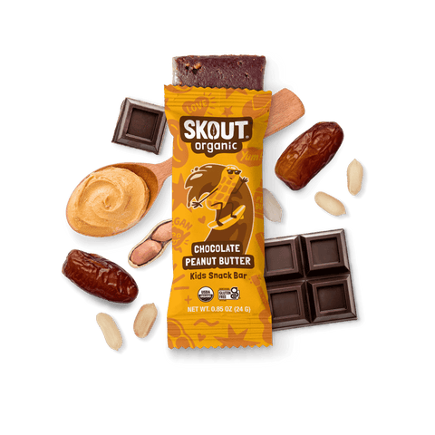 Skout Organic Chocolate Peanut Butter Kids Bar Organic Kids Bars Skout Organic 6 Pack 