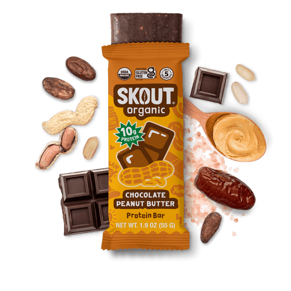 Skout Organic Chocolate Peanut Butter Protein Bar Organic Protein Bar Skout Organic 