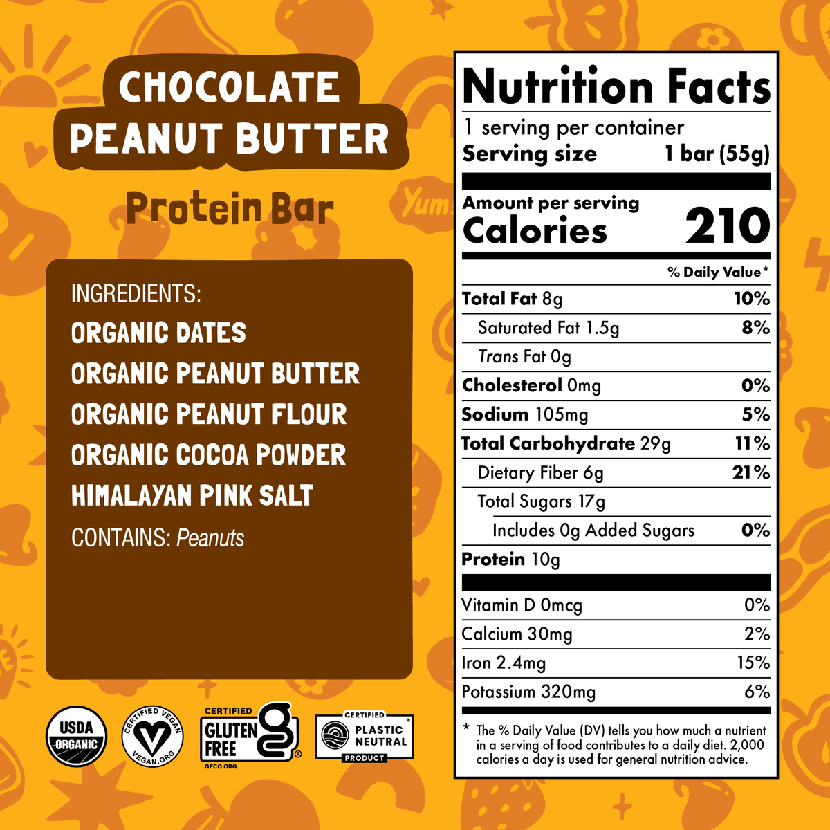 Skout Organic Chocolate Peanut Butter Protein Bar Organic Protein Bar Skout Organic 