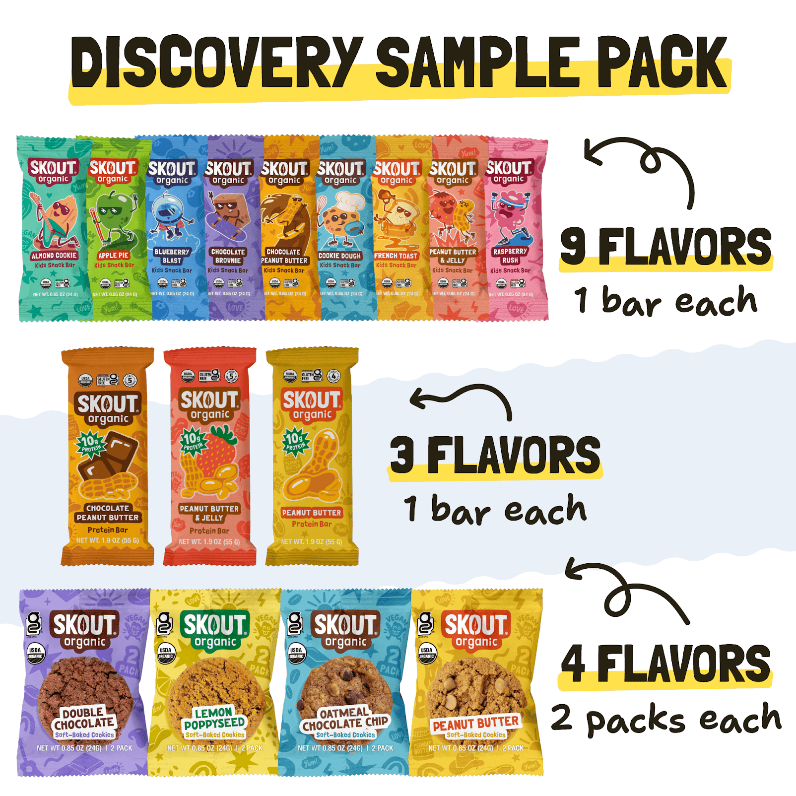 Skout Organic Discovery Sample Pack Organic Kids Bars Skout Organic 