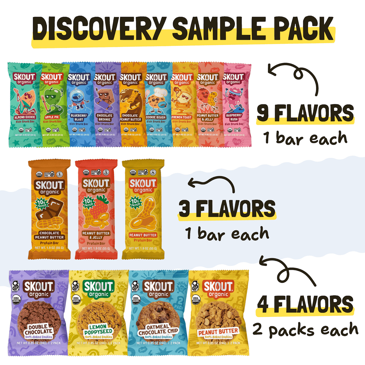 Skout Organic Discovery Sample Pack Organic Kids Bars Skout Organic 