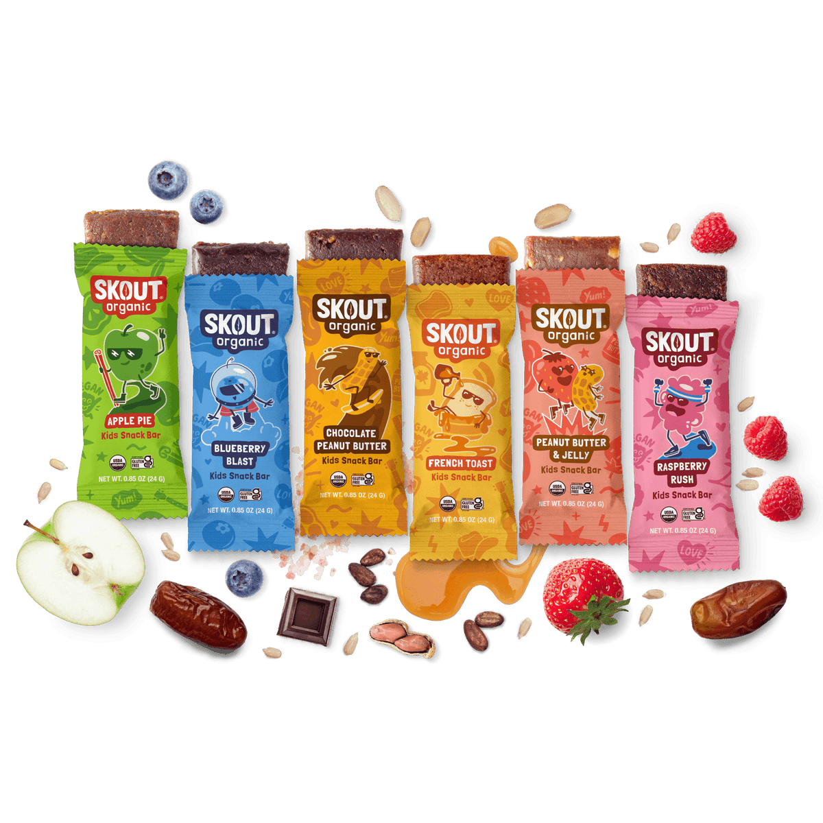 Skout Organic Kids Bar Variety Pack - 36 Pack Organic Kids Bars Skout Organic 