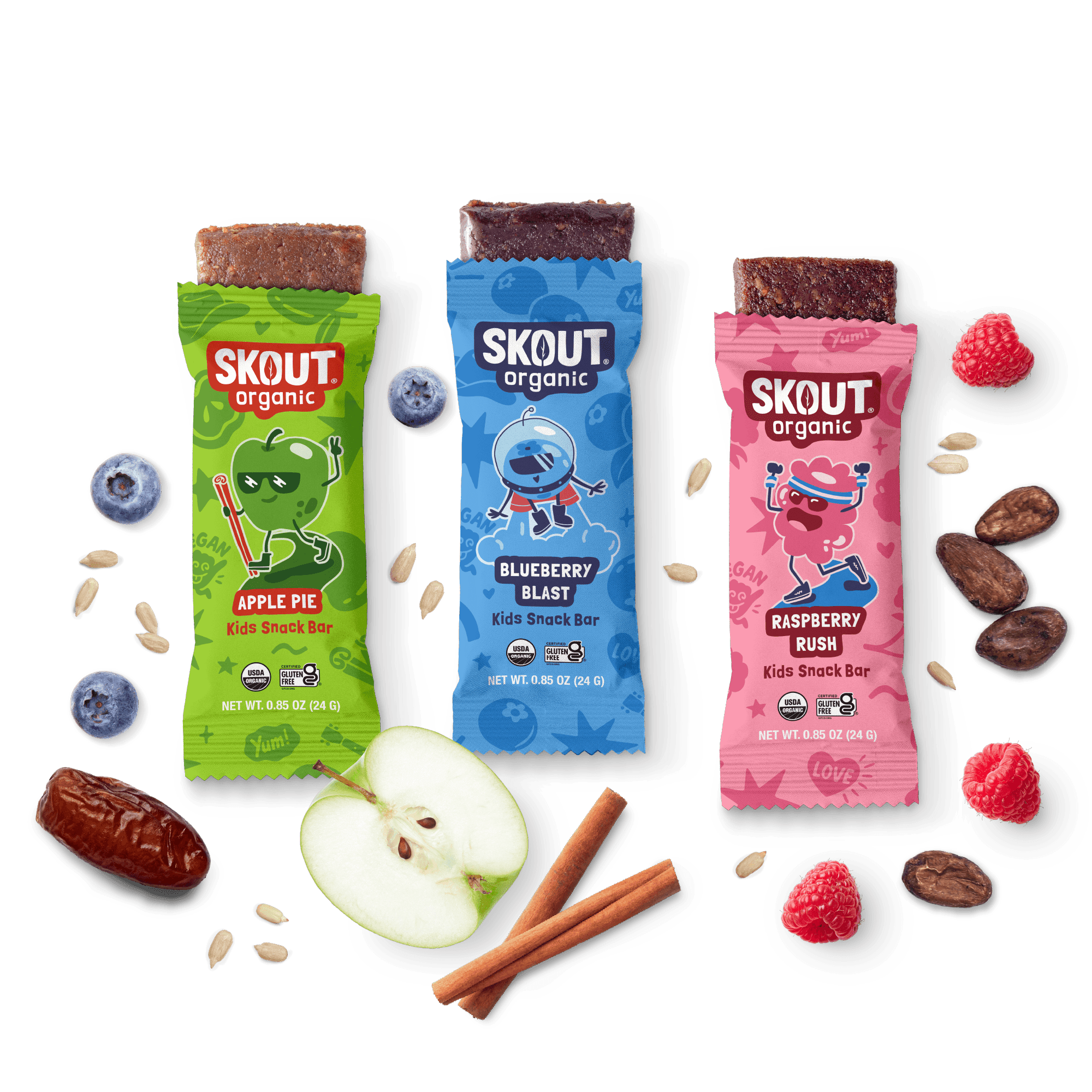 Skout Organic Kids Fruit Bar Variety Pack Organic Kids Bars Skout Organic 