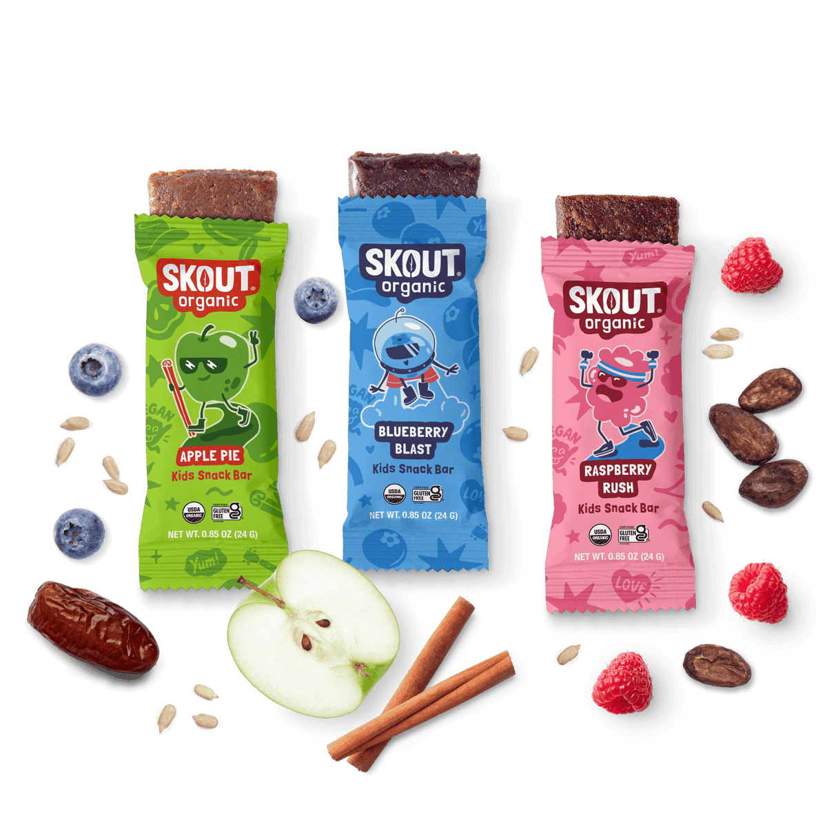 Skout Organic Kids Fruit Bar Variety Pack Organic Kids Bars Skout Organic 