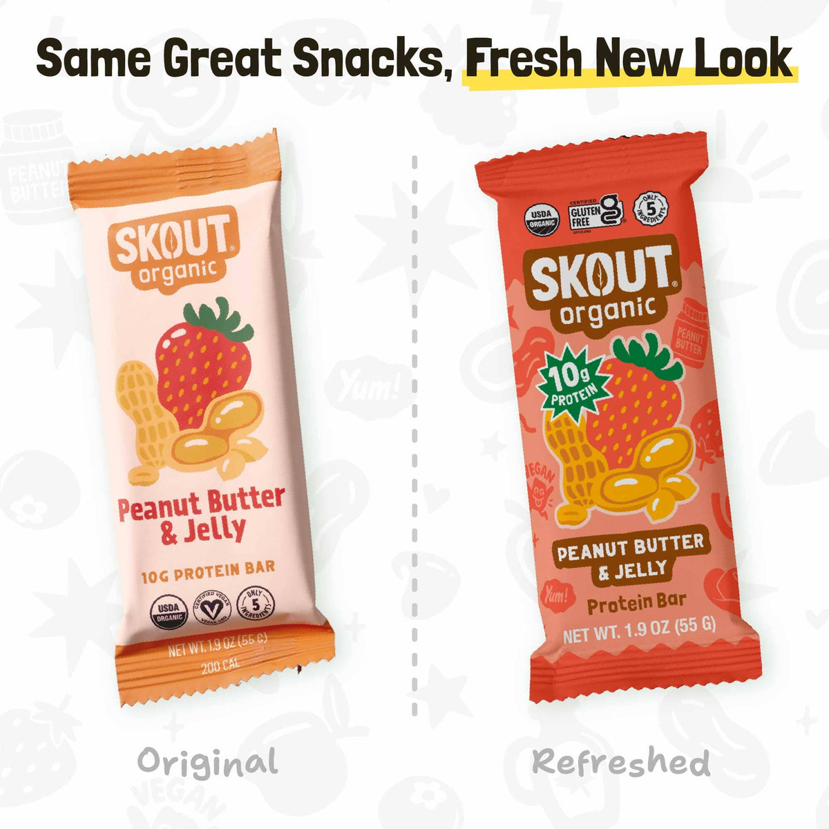 Skout Organic Peanut Butter & Jelly Protein Bar Organic Protein Bar Skout Organic 