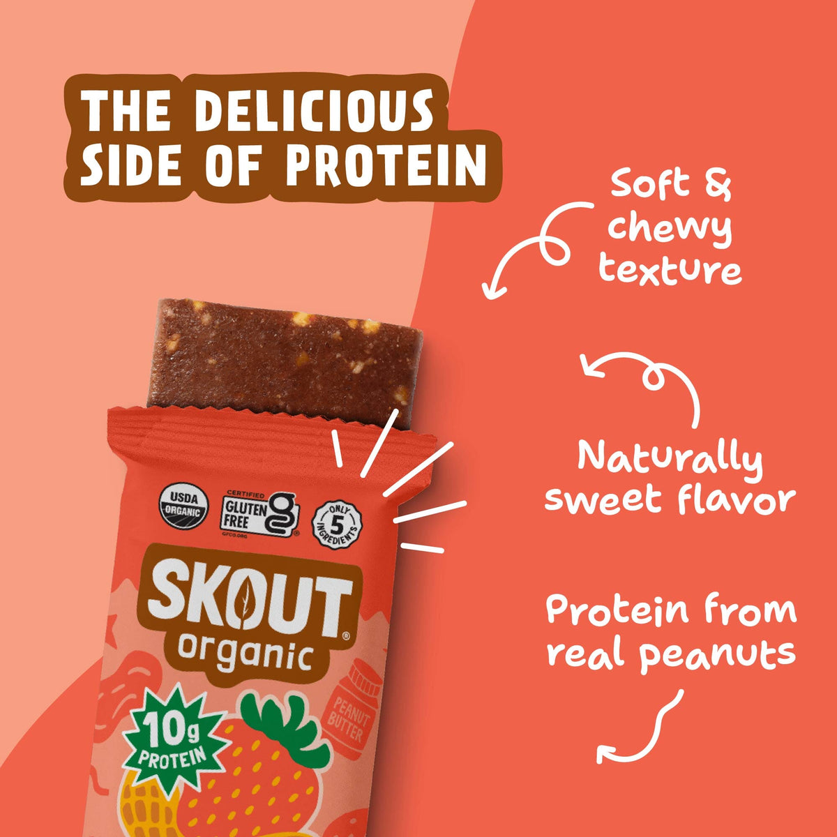 Skout Organic Peanut Butter & Jelly Protein Bar Organic Protein Bar Skout Organic 