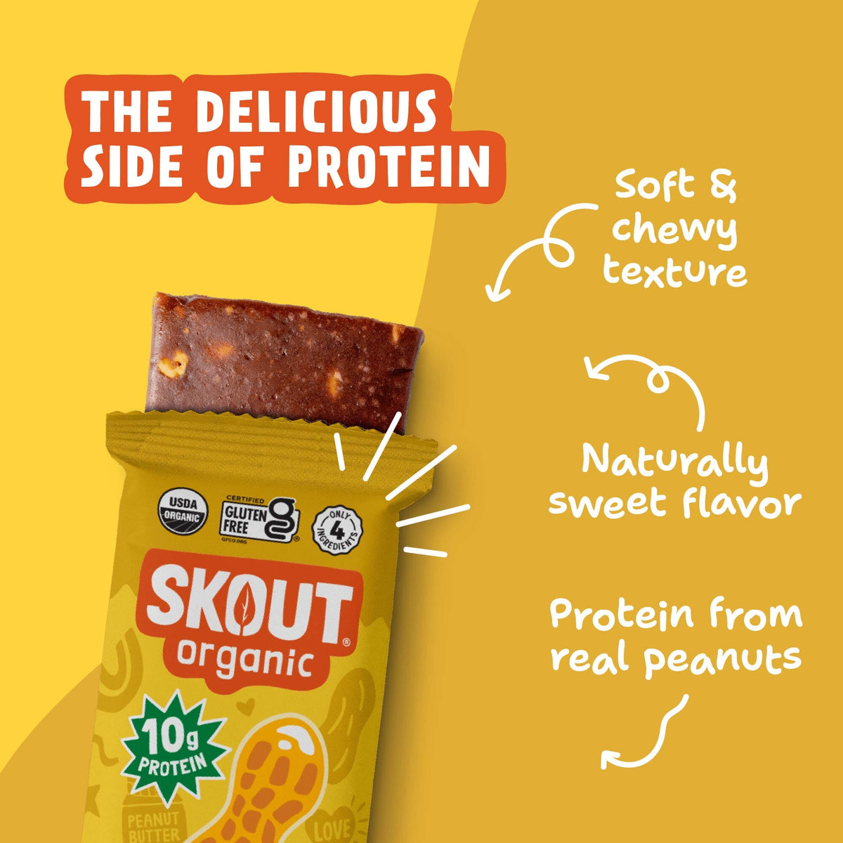 Skout Organic Peanut Butter Protein Bar Bundle - 15 Pack Organic Protein Bar Skout Organic 