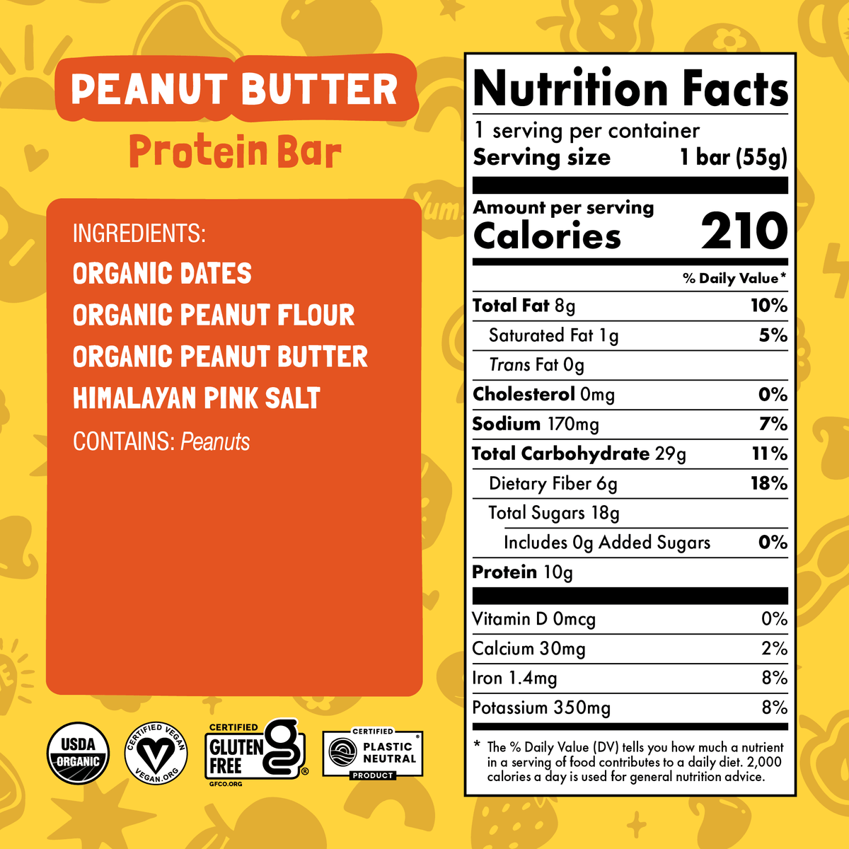 Skout Organic Peanut Butter Protein Bar Organic Protein Bar Skout Organic 