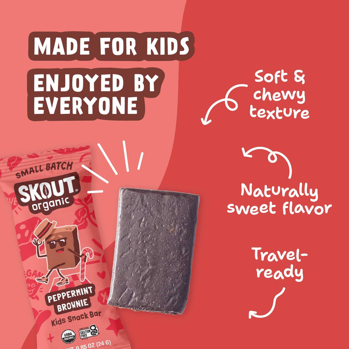 Skout Organic Peppermint Brownie Kids Bar Organic Kids Bars Skout Organic 