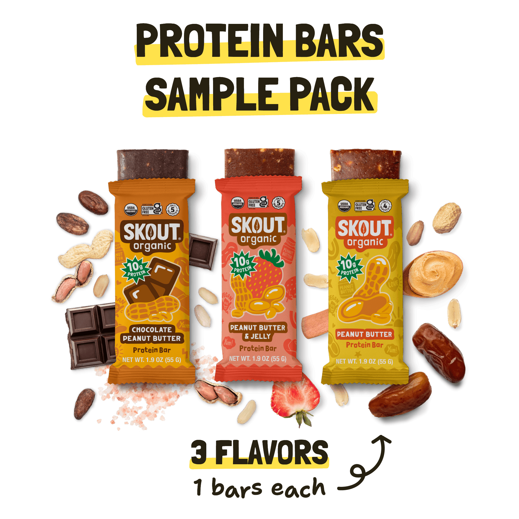 Skout Organic Protein Bar Sample Pack Organic Protein Bar Skout Organic 