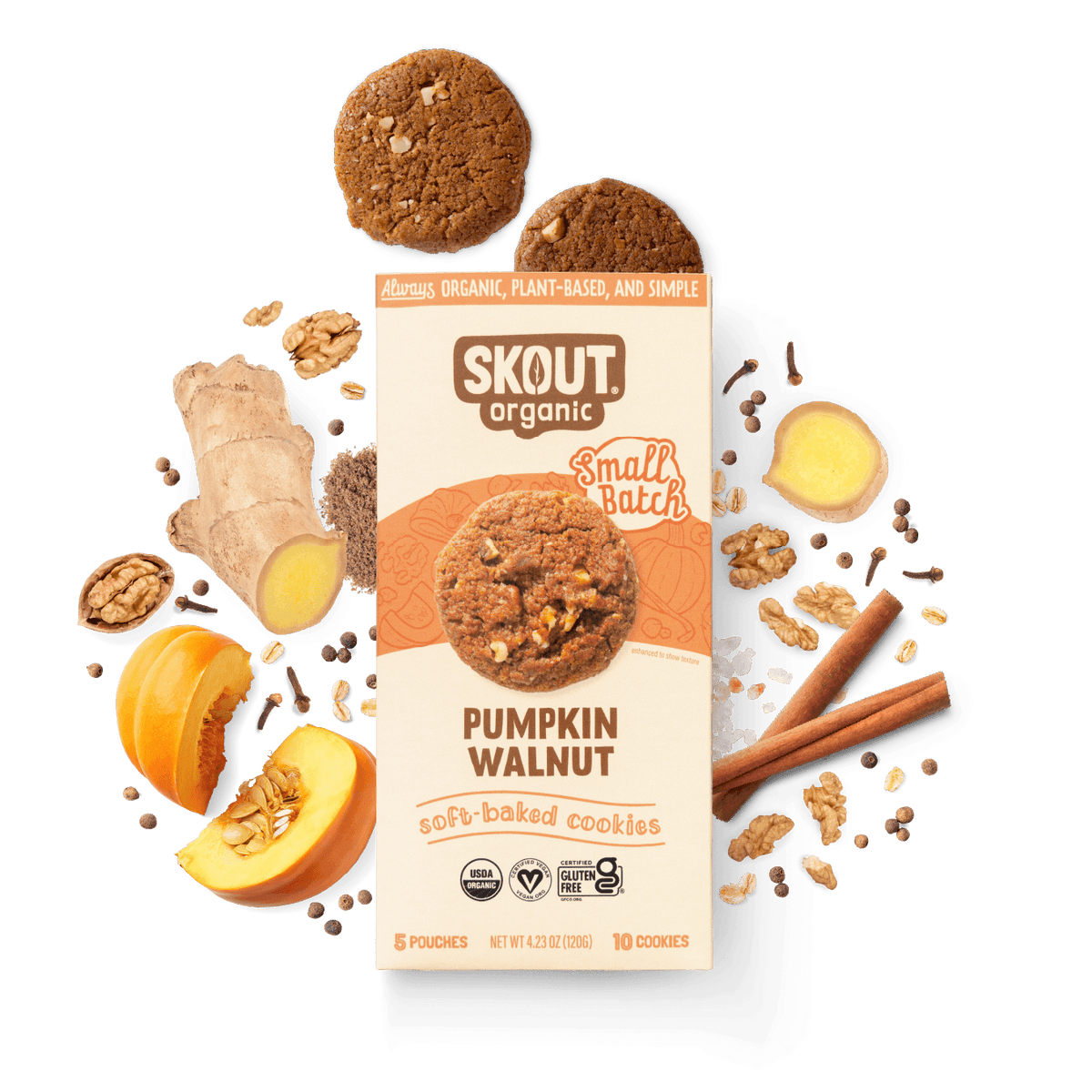 Skout Organic Pumpkin Walnut Soft Baked Cookies Soft Baked Cookies Skout Organic 