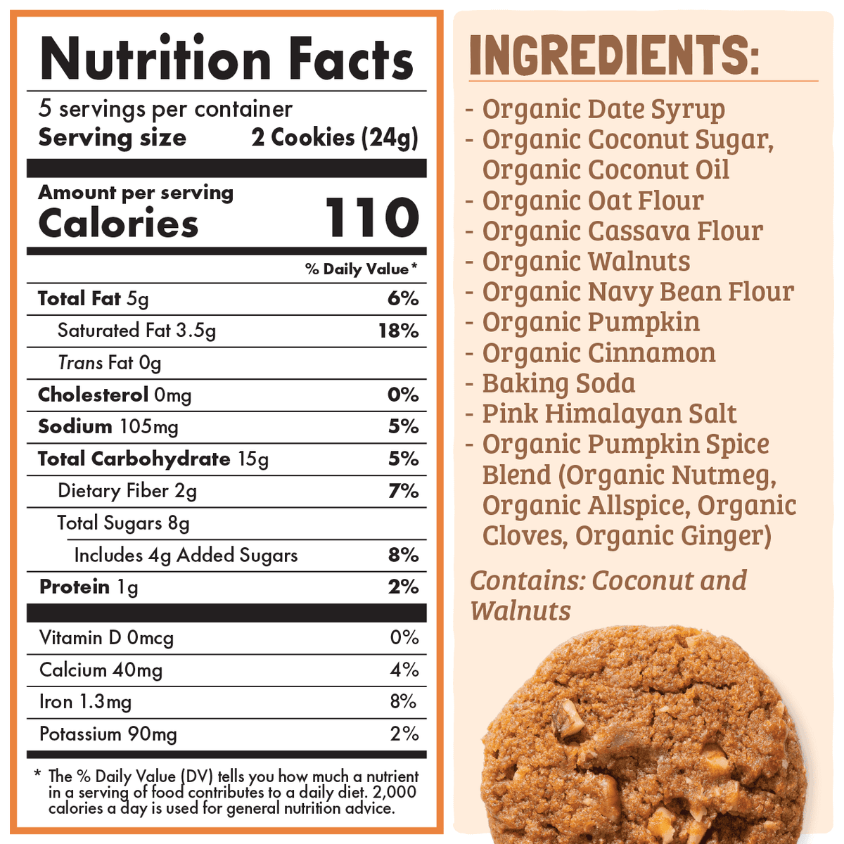 Skout Organic Pumpkin Walnut Soft Baked Cookies Soft Baked Cookies Skout Organic 