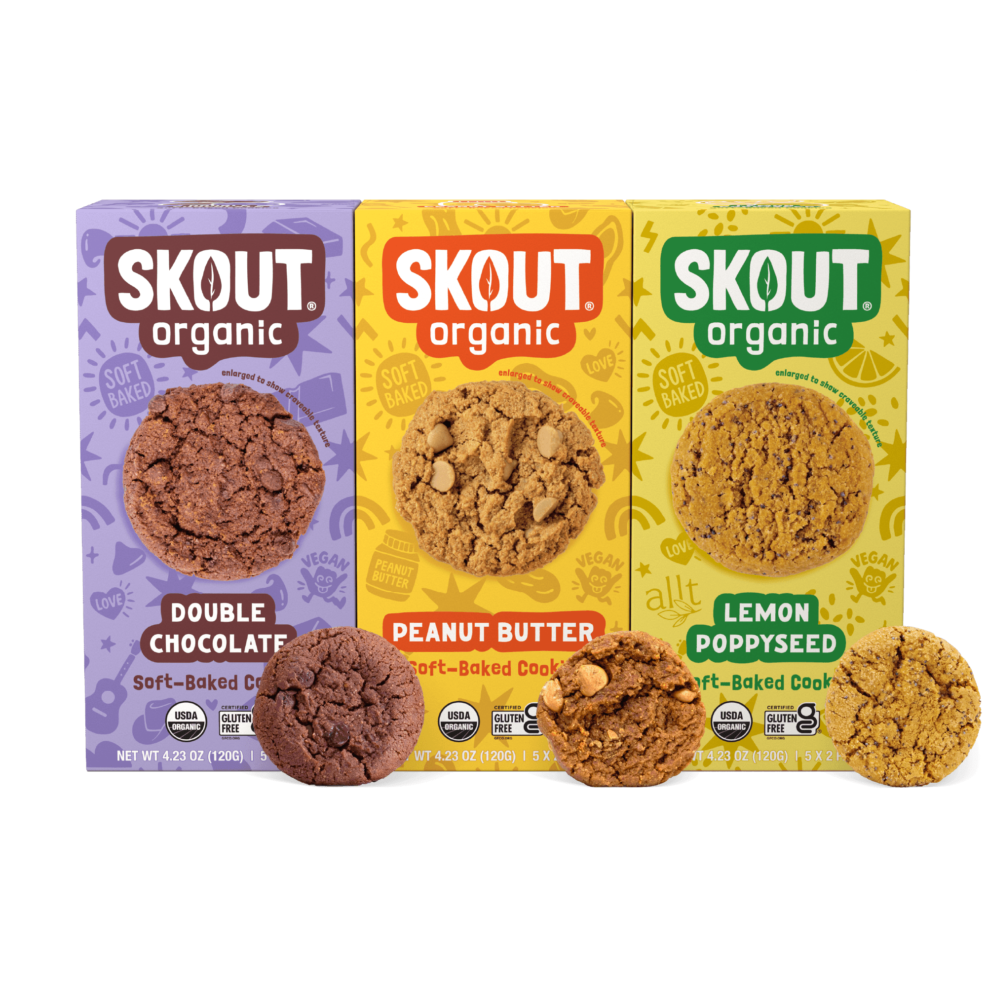 Skout Organic Shawna's Favorite Cookies Variety Pack Soft Baked Cookies Skout Organic 