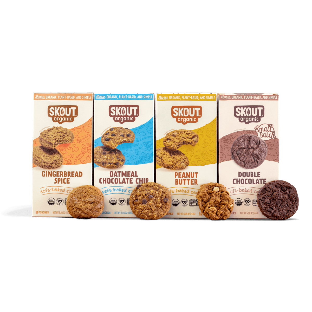 Skout Organic Small Batch Soft Baked Cookie Variety Pack Soft Baked Cookies Skout Organic 4 Pack 