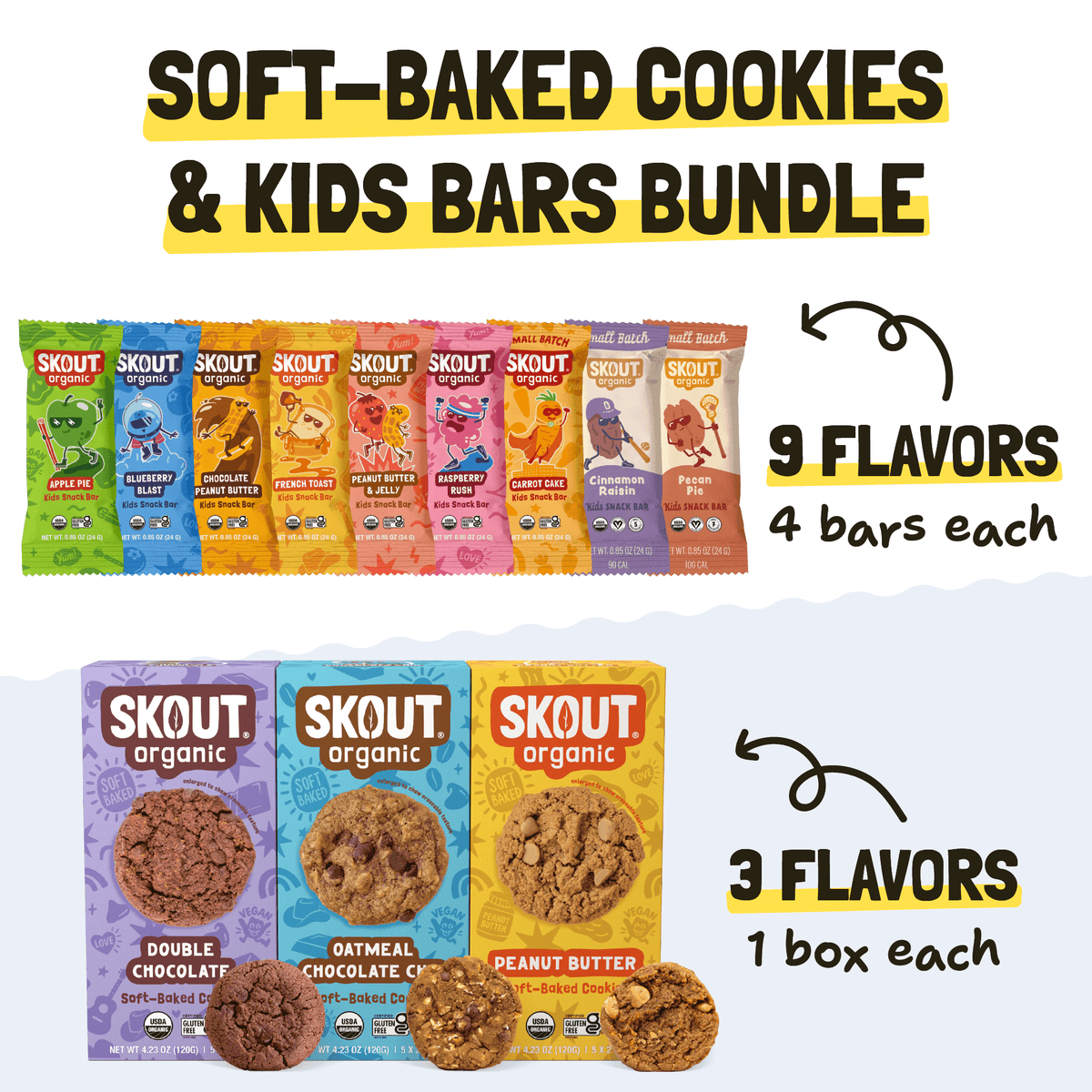 Skout Organic Soft Baked Cookie and Kids Bar Bundle Soft Baked Cookies Skout Organic 