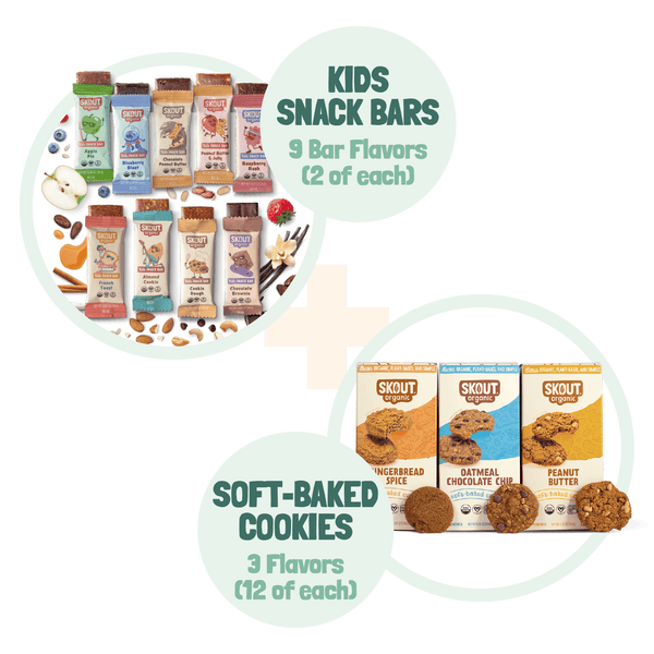 Skout Organic Starter Bundle Organic Kids Bars Skout Organic 18 Pack of Kids Bars + 3 Boxes of Cookies 