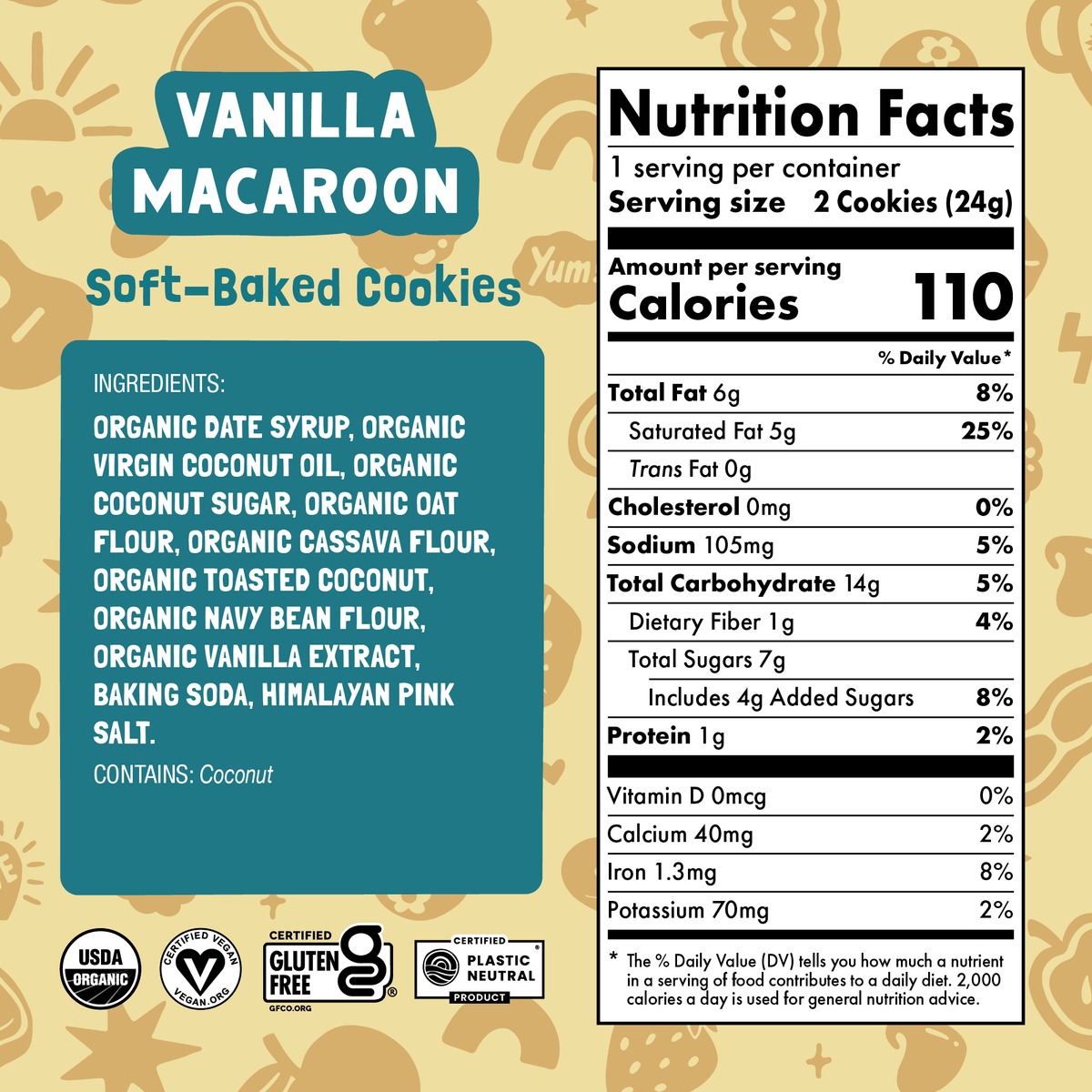 Skout Organic Vanilla Macaroon Soft Baked Cookies Soft Baked Cookies Skout Organic 