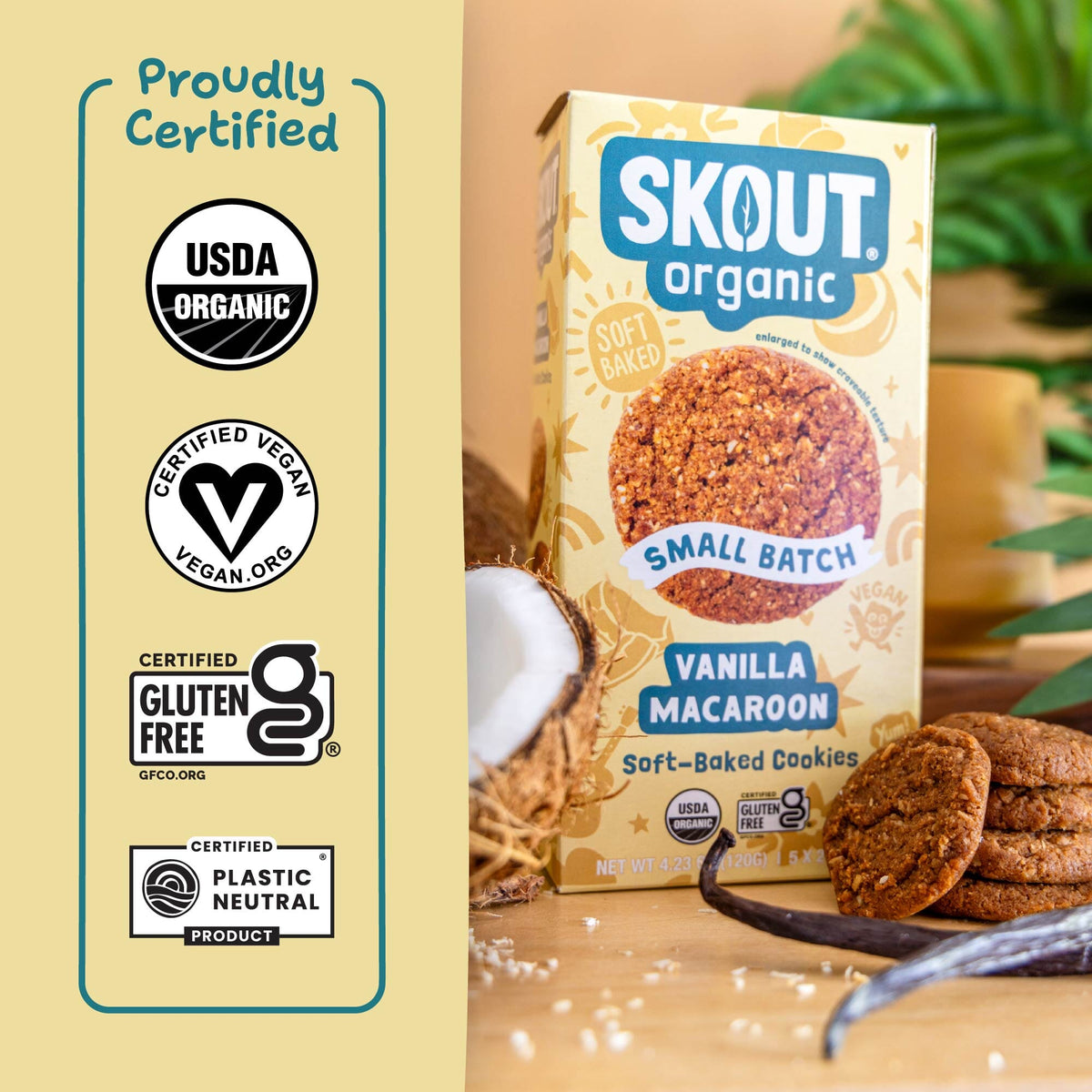 Skout Organic Vanilla Macaroon Soft Baked Cookies Soft Baked Cookies Skout Organic 