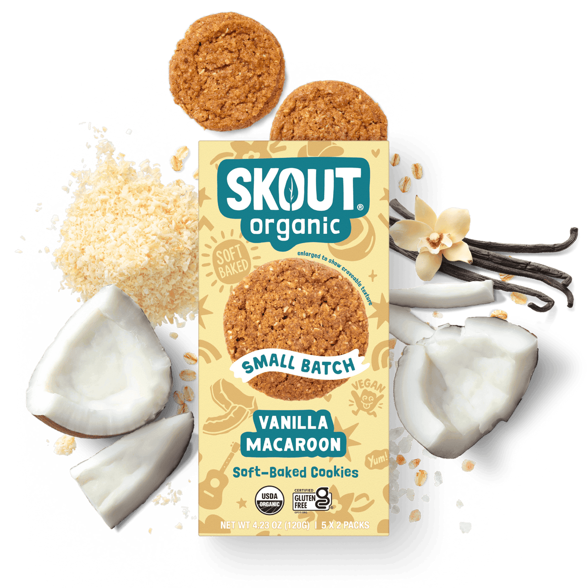 Vanilla Macaroon Soft Baked Cookies Build Your Own Box - Single Bar Skout Organic 