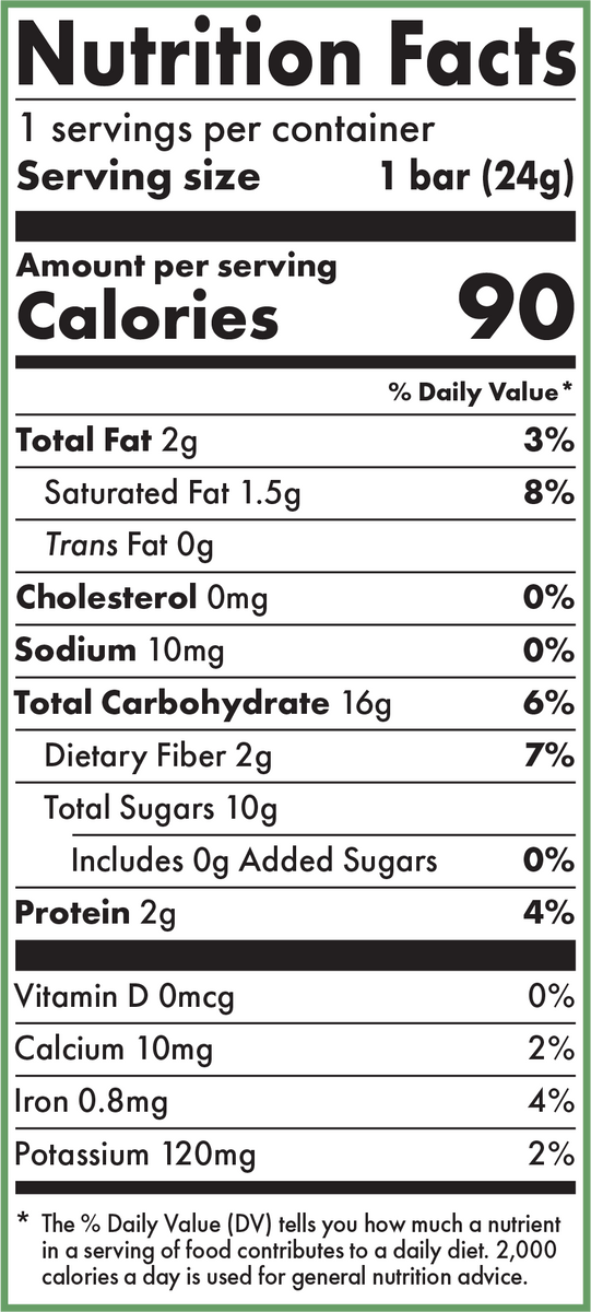 Skout Organic Pumpkin Pie Kids Snack Bars - Nutrition Facts