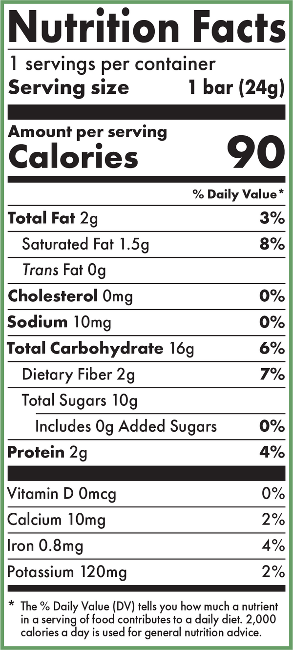 Skout Organic Pumpkin Pie Kids Snack Bars - Nutrition Facts