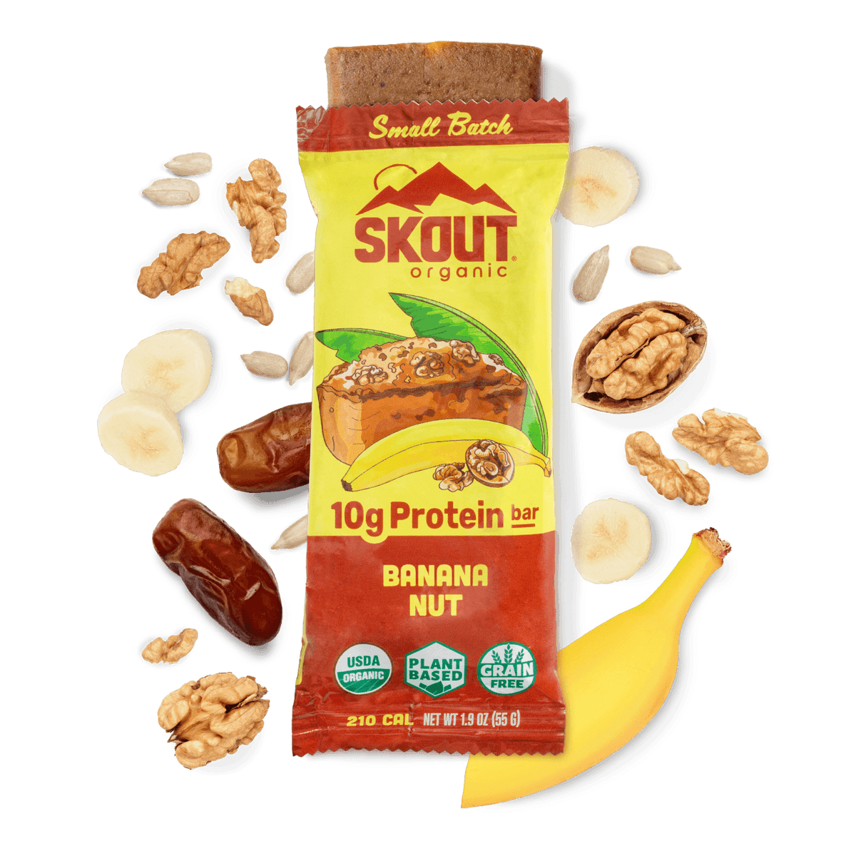 Skout Organic Banana Nut Protein Bar Organic Protein Bar Skout Organic 15 Pack 
