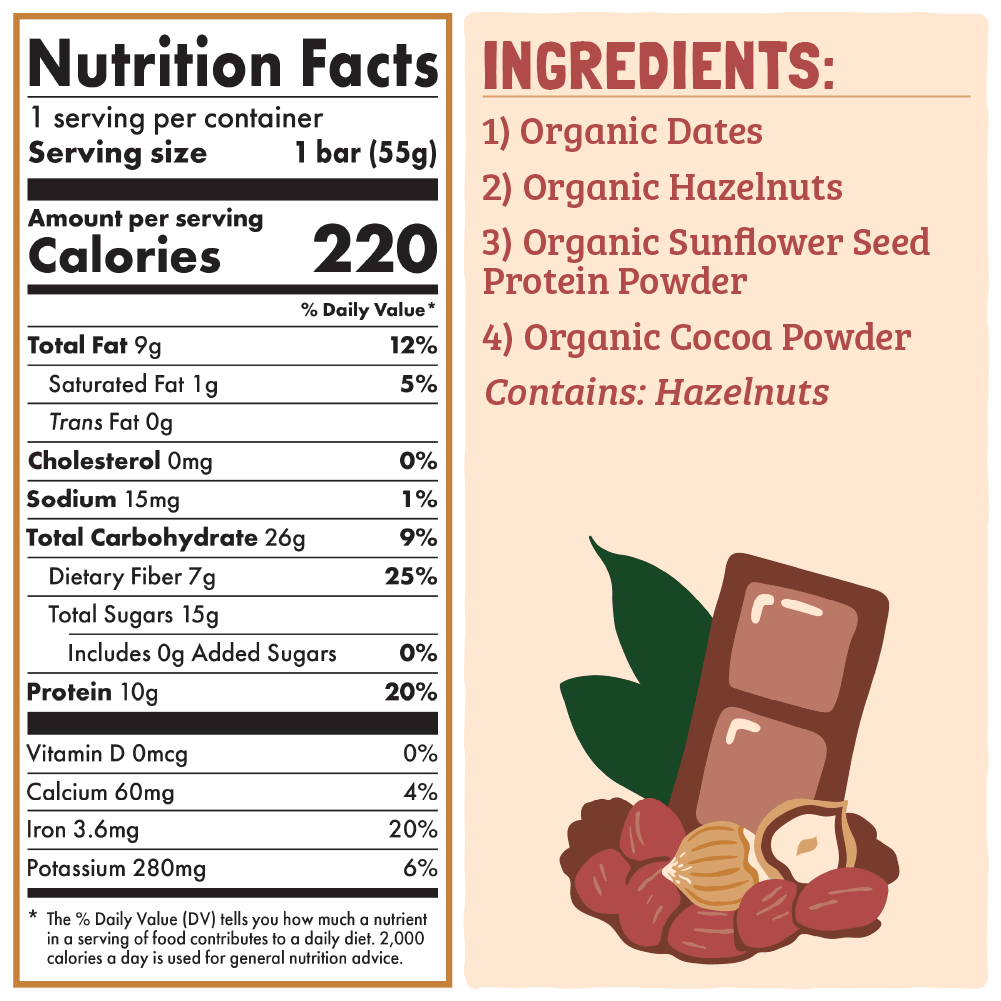 Skout Organic Chocolate Hazelnut Protein Bar