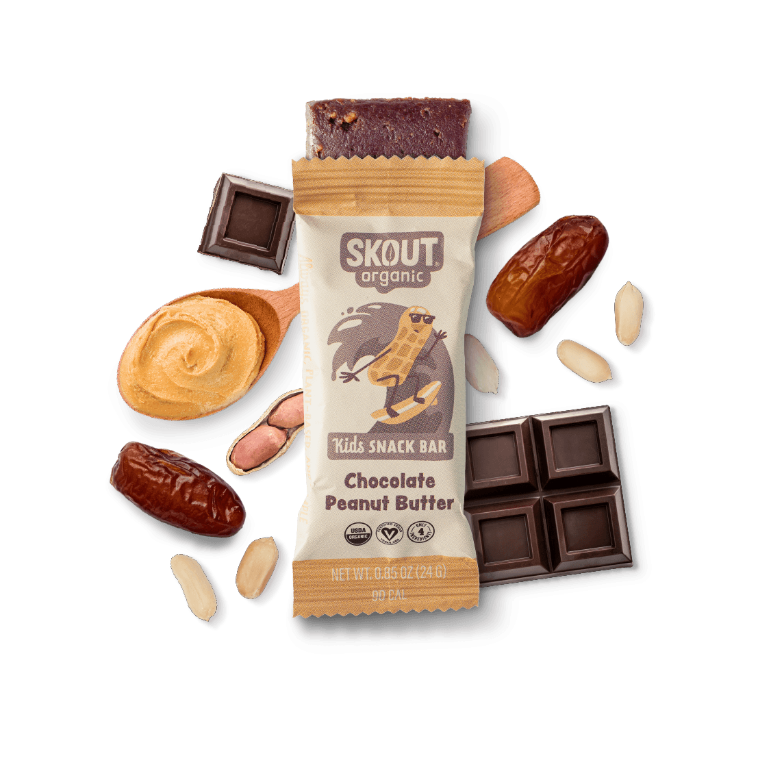 Skout Organic Chocolate Peanut Butter Kids Bar