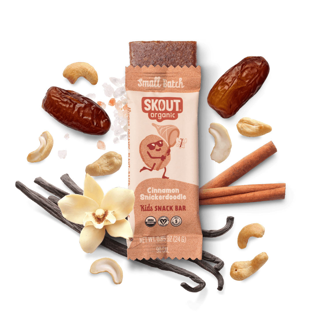 Skout Organic Cinnamon Snickerdoodle Kids Bar Organic Kids Bars Skout Organic 6 Pack 