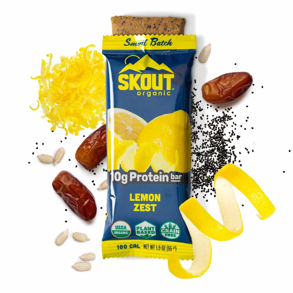 Skout Organic Lemon Zest Protein Bar Organic Protein Bar Skout Organic 15 Pack 