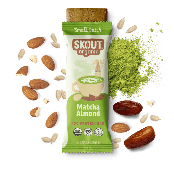 Skout Organic Matcha Almond Protein Bar Organic Protein Bar Skout Organic 15 Pack 
