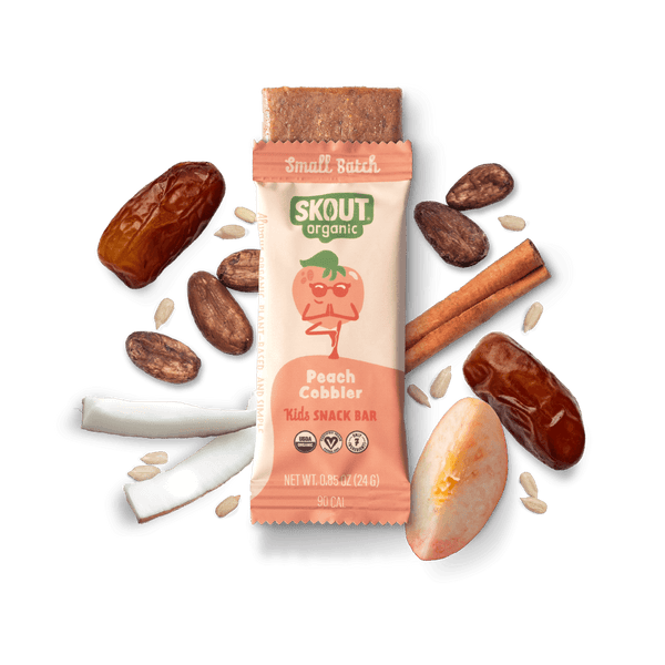 Skout Organic Peach Cobbler Kids Bar Organic Kids Bars Skout Organic 6 Pack 